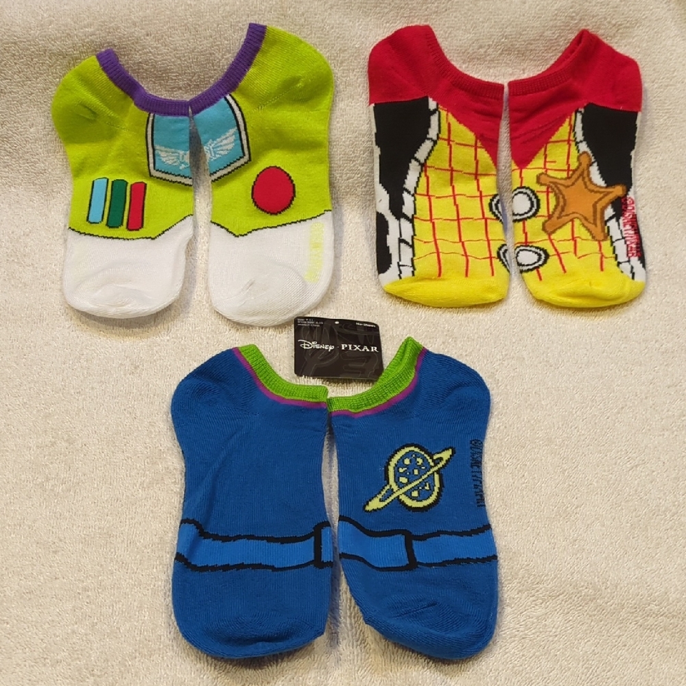 Disney Pixar Toy Story Womens No Show Ankle Socks - 3 Pairs - NEW